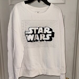 Disney Star Wars White Silver and Black Sweatshirt